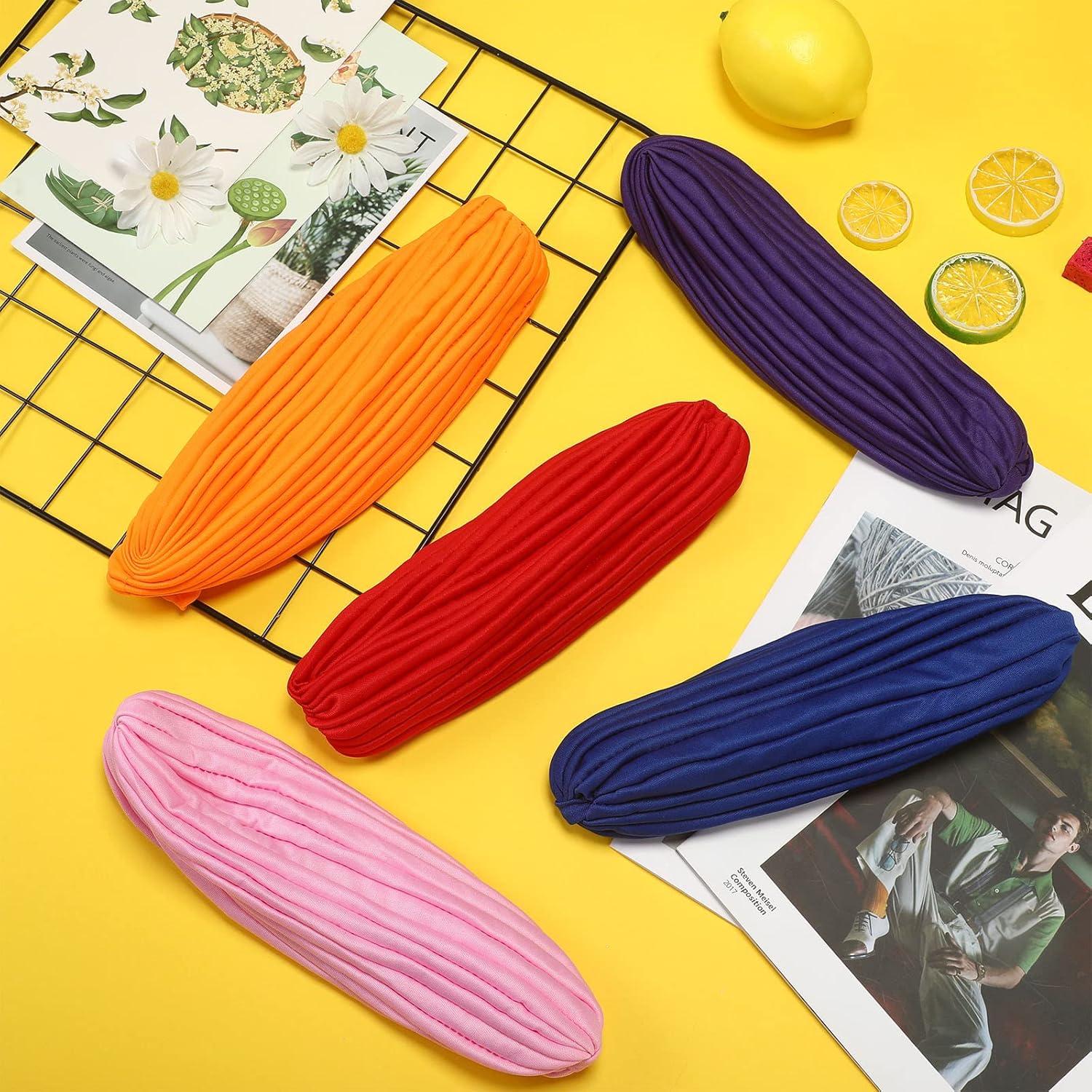 Handepo 40 Pcs Turbans for Women Bulk Stretchy Beanie Turban Cap Pre Tied Knot and Head Wraps Pleated Head scraf for Women Daily Wear Sleep Hat, 28 Colors - Image 7