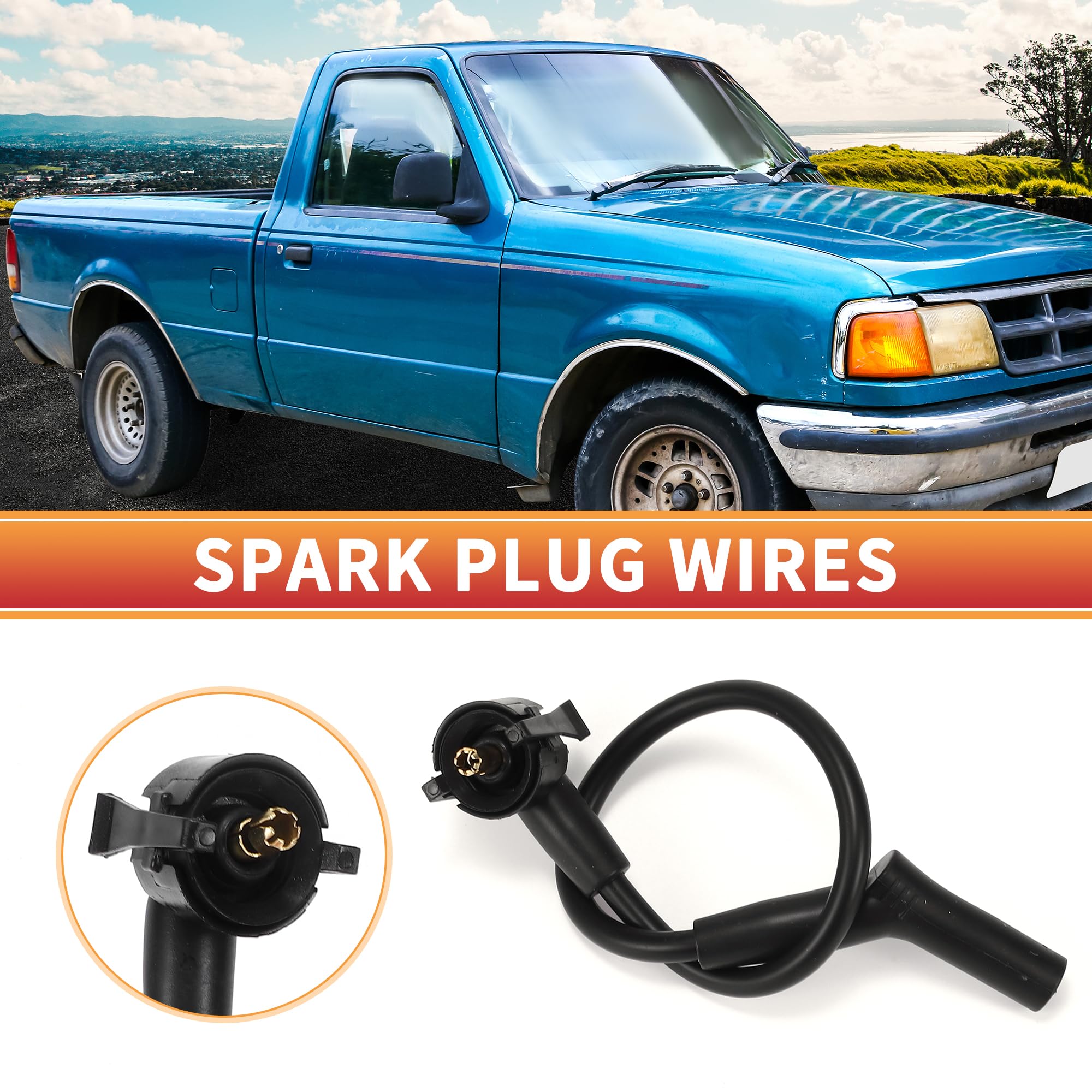 ACROPIX Spark Plug Ignition Coil Wire Set - 6-Pack For Ford Explorer 1997-2000 4.0L OHV