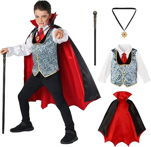 Morph Disfraz de vampiro para niños, disfraz de vampiro para niños, disfraces de Halloween para niños, disfraz de vampiros de Halloween para niños