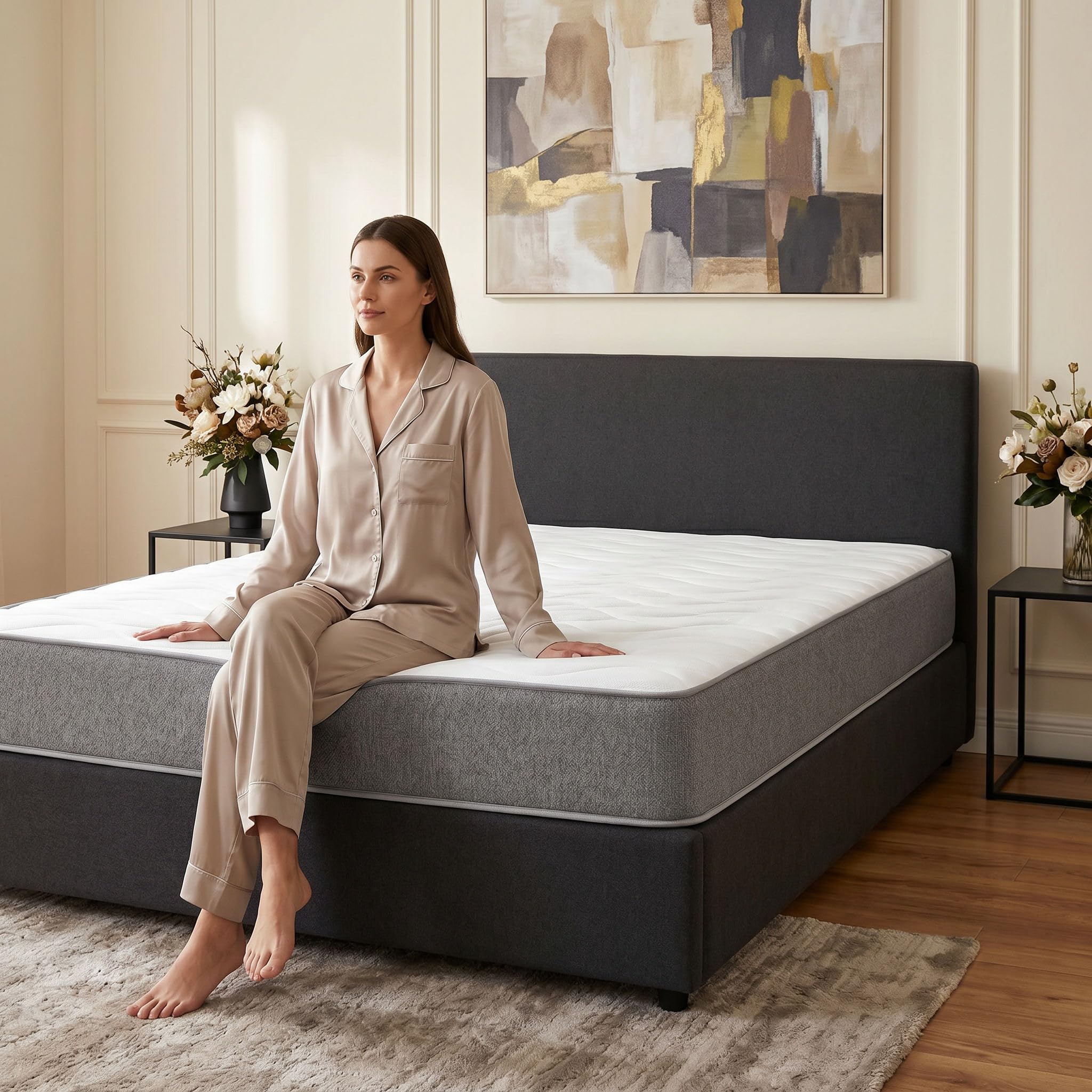 Colchón Viscoelástico 105x190 cm Silver | Núcleo HR de Soporte | Transpirable y Anatómico | Soporte Estable y Confort Adaptable | Fabricado en España | Altura 22 cm | colchón 105x190