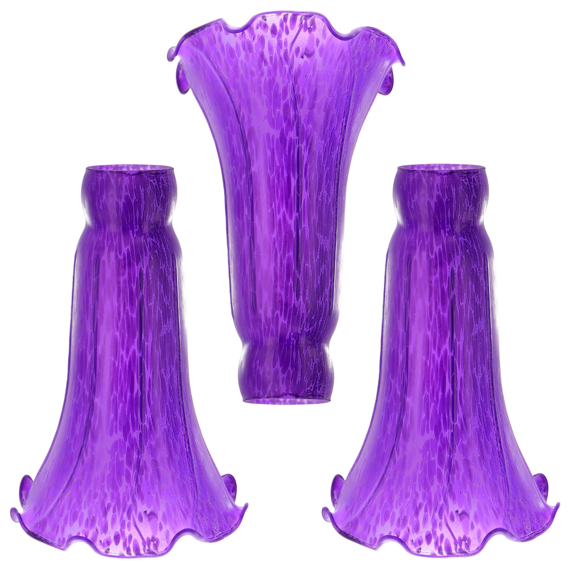 Photo 1 of HWDFEI Lily Flower Glass Lampshade Replacement, Purple, 4.2" x 4.2" x 6.7"