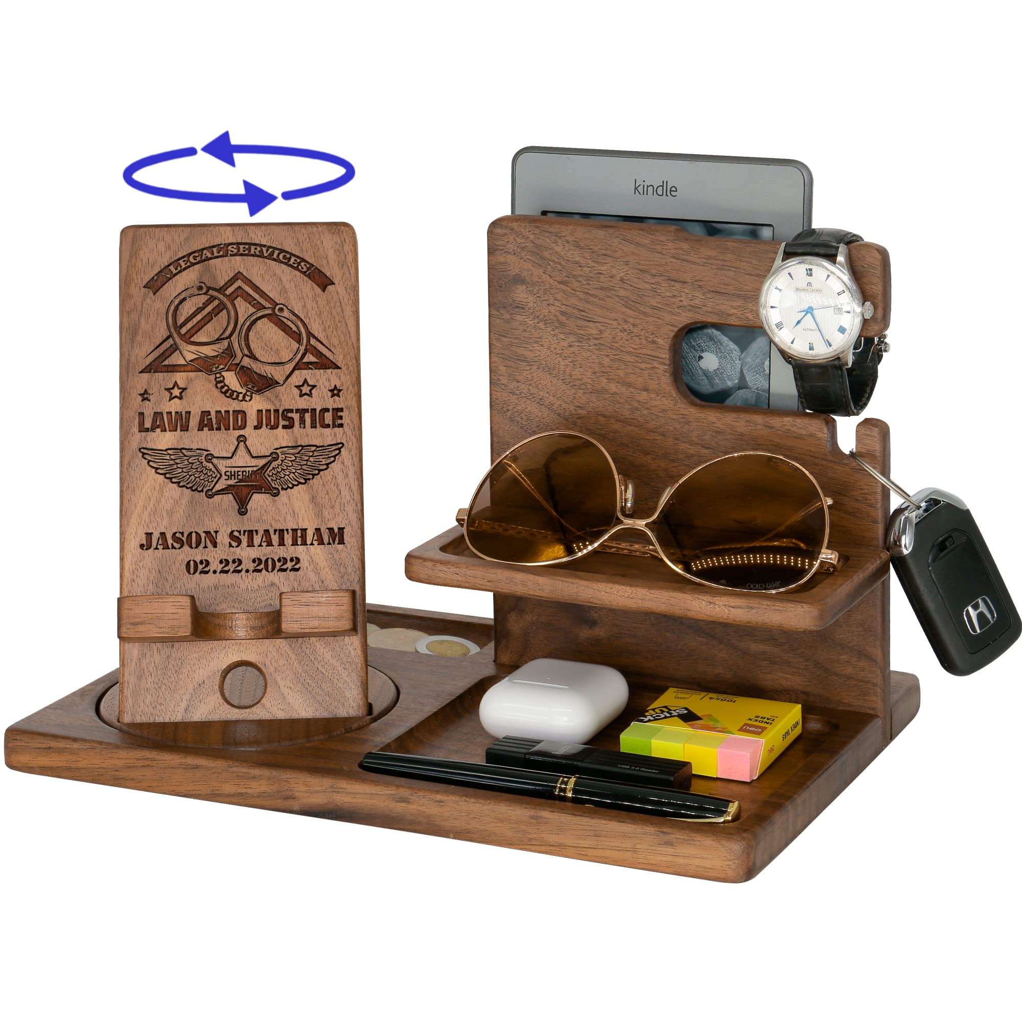 Idée cadeau avocat original : Organisateur de bureau en bois
