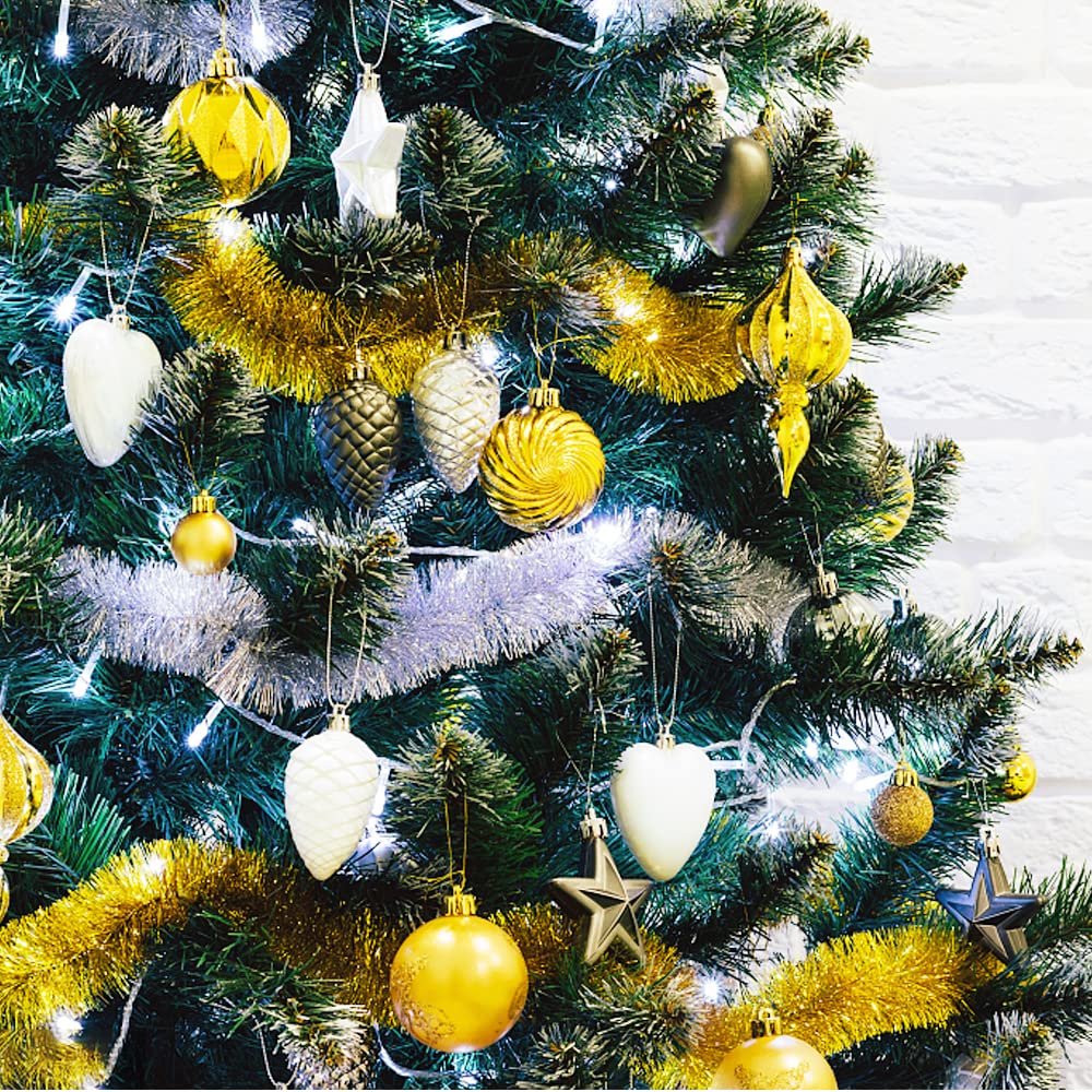 4 Pièces Guirlandes Tinsel Noël, 2M Guirlande Tinsel Brillante