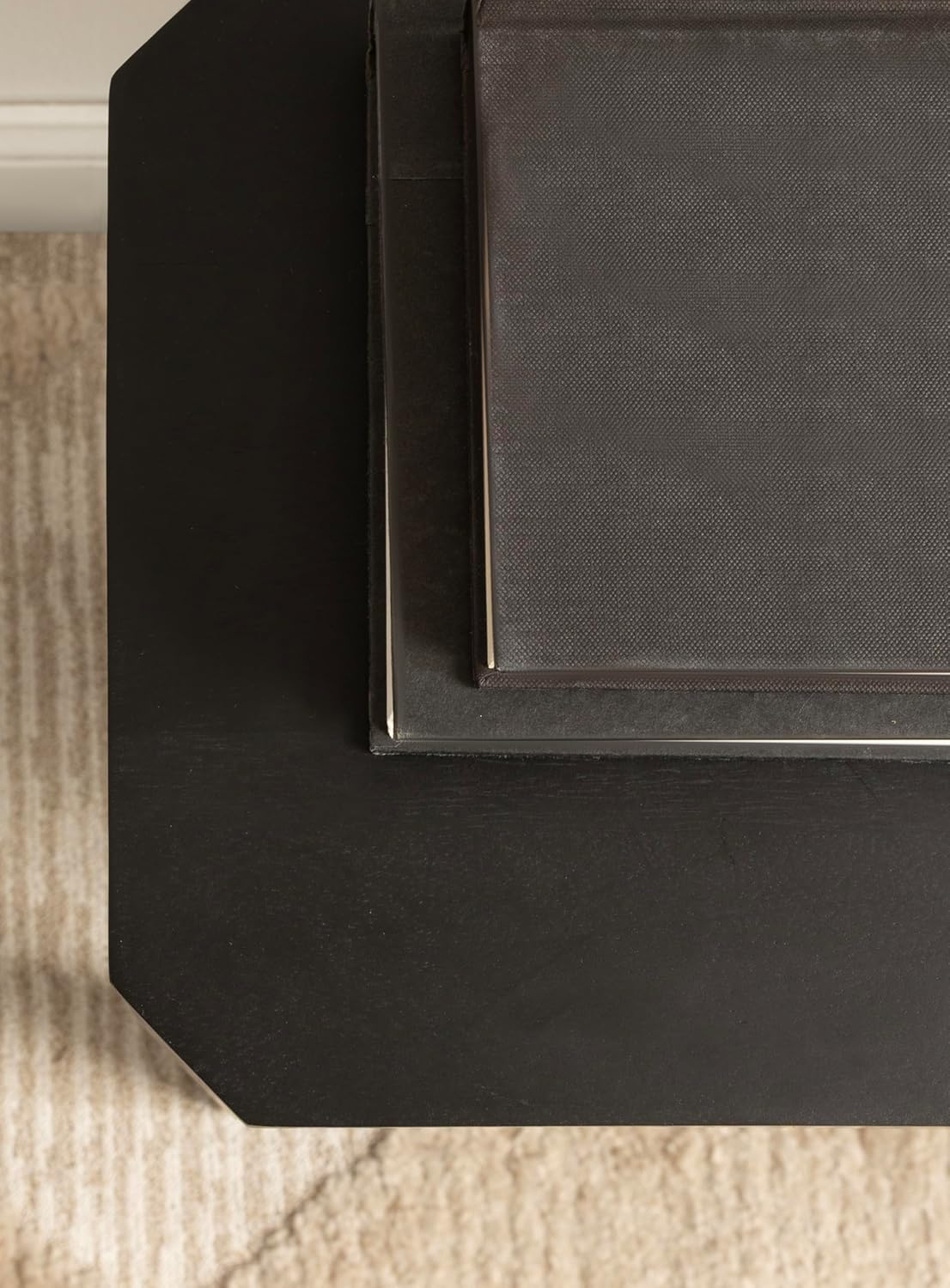 Kate and Laurel Talcott Modern Rectangle Wood Side Table, 16 x 10 x 25, Black, Transitional Decorative Two-Tier End Table for Use as a Bedroom Nightstand or Living Room Accent