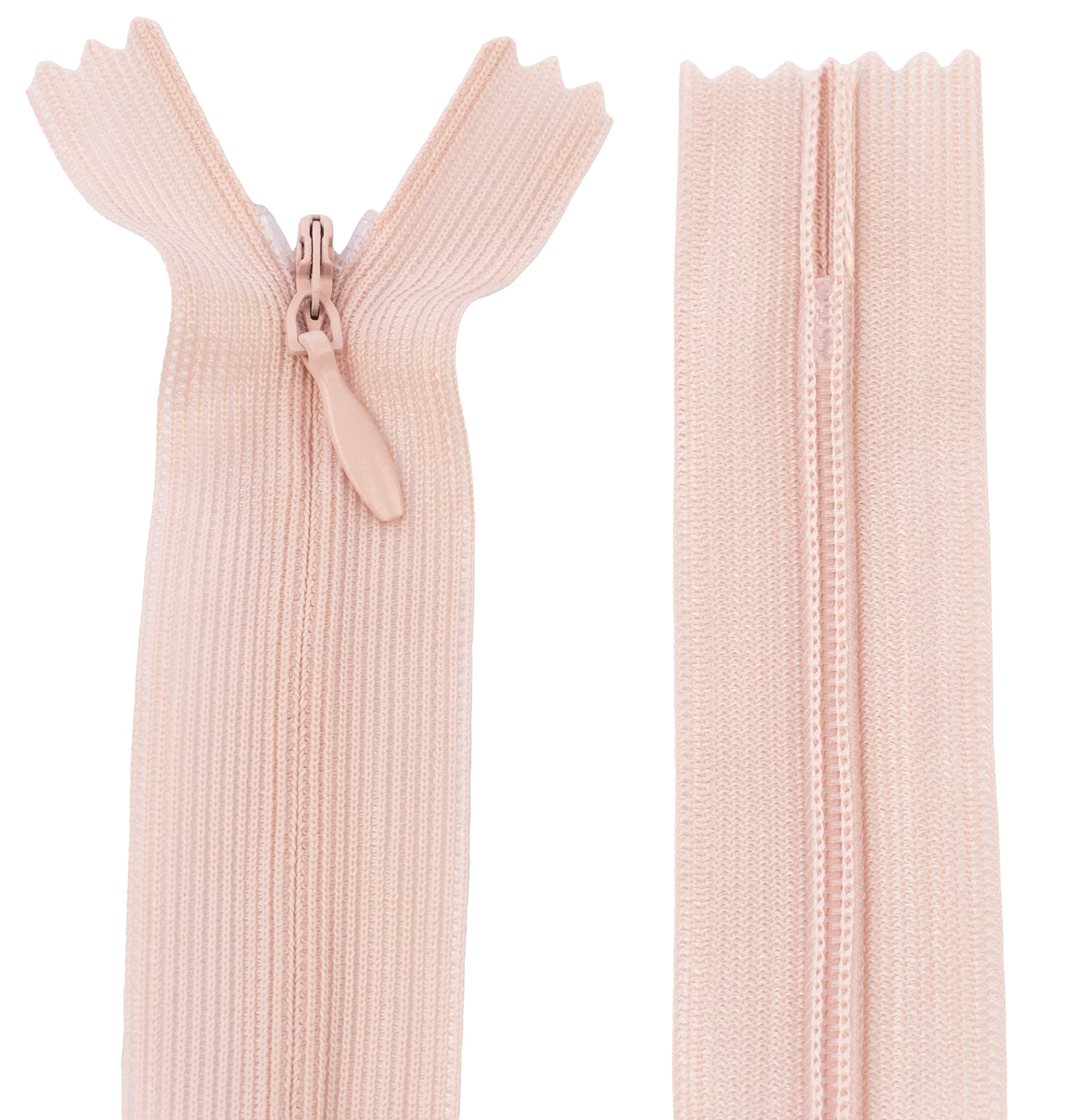 Fermetures Éclair Invisibles 20cm - Lot De 10 - Blanc - Pour Vêtements, Robes Et Créations Couture
