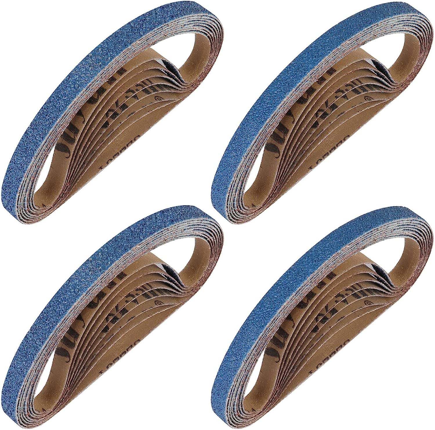 B BRESUCNY 1/2 x 18 Inch Sanding Belts 120 Grit, 32PCS 1/2'' 18'' Zirconia for Belt Sander, by Air Sanders, Wood Working, Metal Polishing, Derusting,