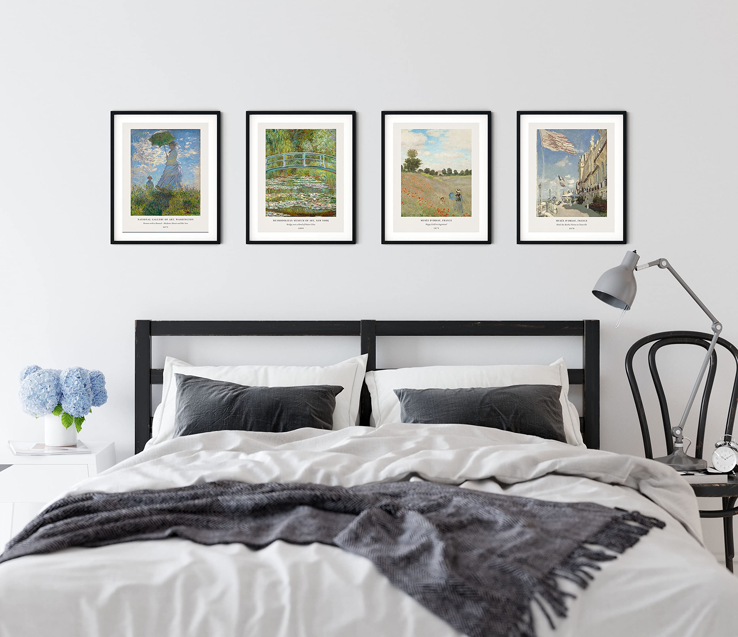 Claude Artwork Fine Art Paintings Set of 4 By Haus and Hues