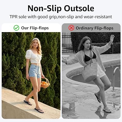 STQ Orthopedic Flip Flops for WomenBeach Sandals with Arch Support for Plantar Fasciitis Relief