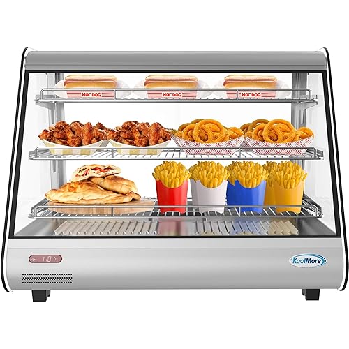 KoolMore 34 in. Commercial Countertop Food Warmer Display Case with LED Lighting - 5.6. cu. ft. in Stainless-Steel (HDC-5C)