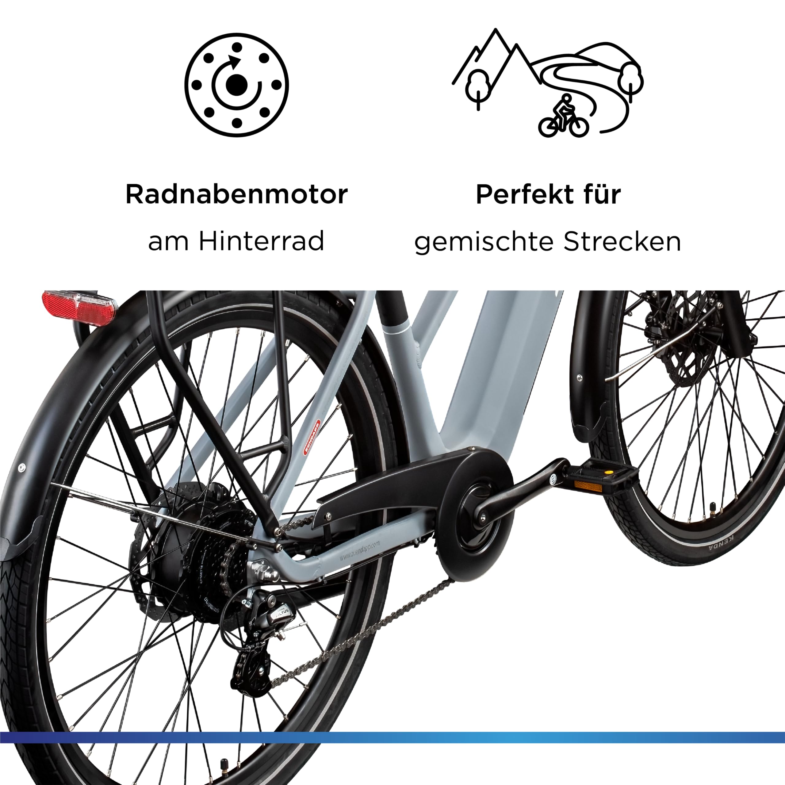 ZÜNDAPP Ebike Damen 28 Zoll Trekkingfahrrad | E Bike 8 Gänge 165-190 cm Elektro Fahrrad | E-Bike Elektrofahrrad mit hydraulischen Scheibenbremsen | Z810