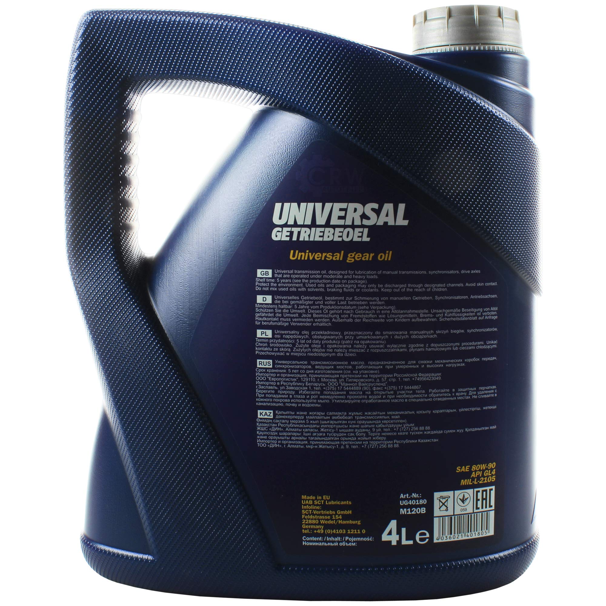 10 Liter MANNOL Getriebeöl UNIVERSAL Getriebeoel 80W-90 API GL 4 11192218