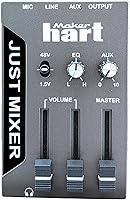 MAKERHART JUST MIXER X: 3-Channel Pocket Audio Mixer with 48V/1.5V Phantom Power, EQ Tuning, 48kHz USB Output for PC/Mac