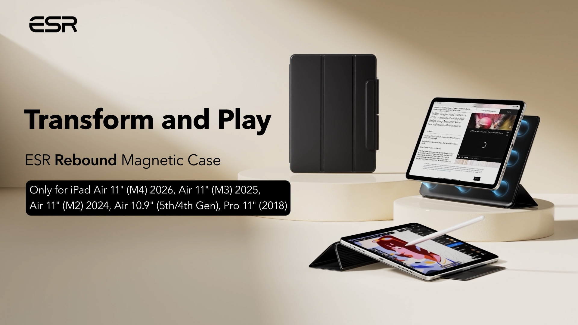 Amazon.com: ESR for iPad Air 11 Inch Case M4/M3/M2 (2026/2025/2024