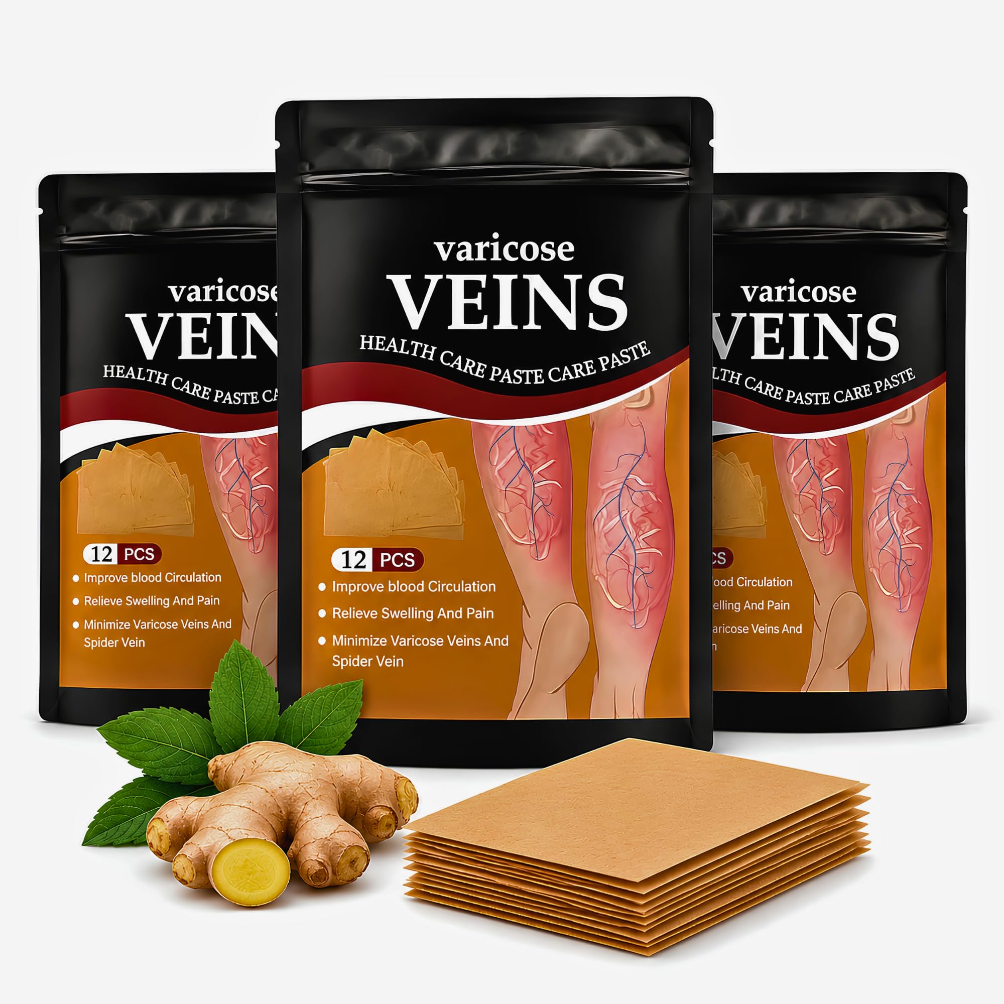 Varicose Veins Care Patch for Legs & Feet | Sore Swelling Herbal Vein Care Patches for Daily Leg Comfort | Skin-Friendly, Breathable & Easy to Apply | Comfortable Wear for Standing, Walking & Travel | 36 Patches (Pack of 3)-image-24