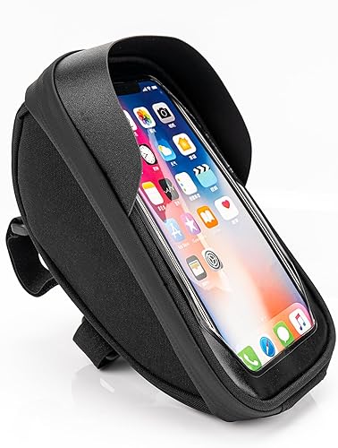 Miniatura 1 de Soporte de teléfono para bicicleta, bolsa de teléfono para bicicleta con visera solar, bolsa de manillar de bicicleta para teléfonos de 5.5 a 7