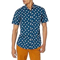 Amazon Essentials Camicia con Stampa a Maniche Corte vestibilità Regolare Uomo