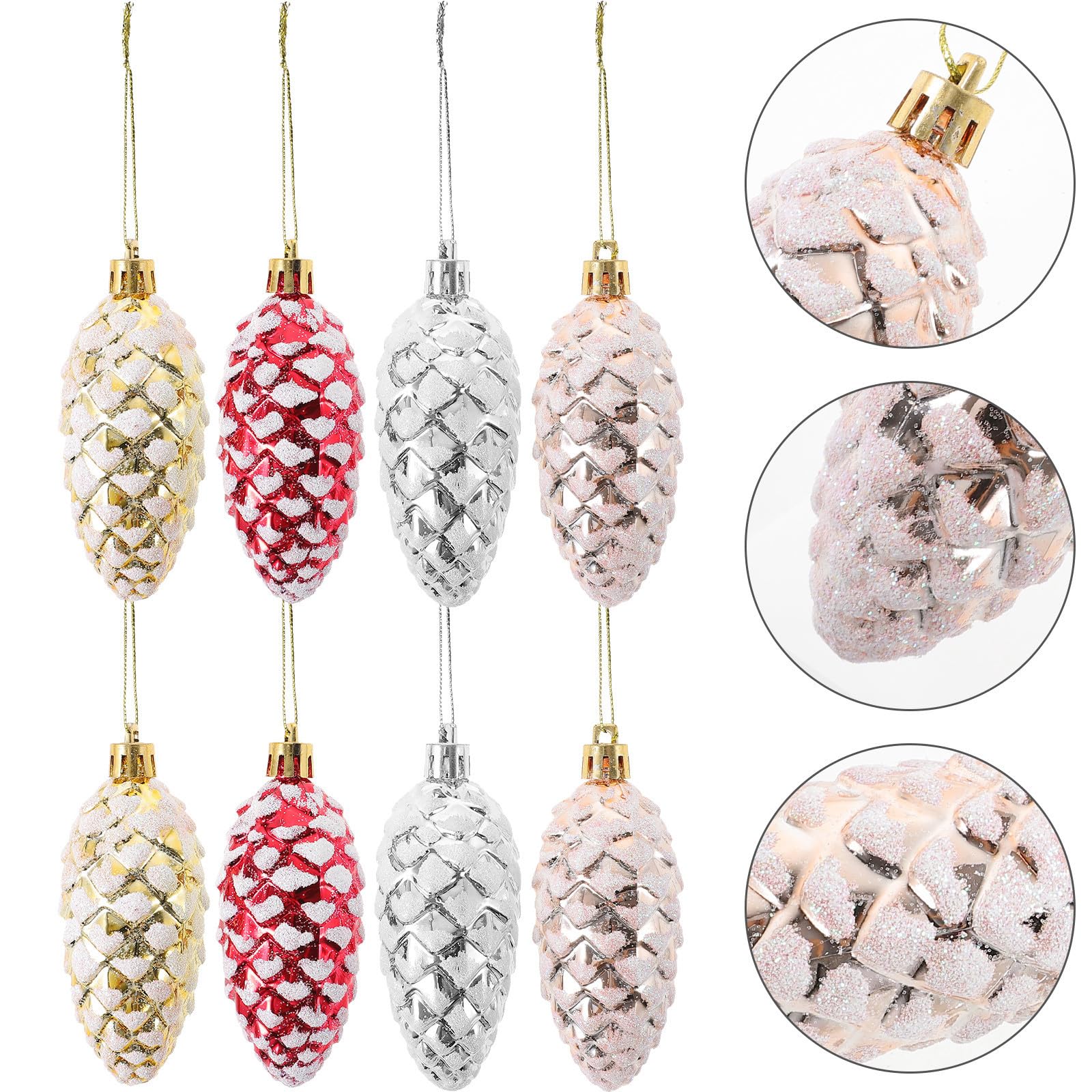 Toyvian 16 Schachteln Weihnachtsbaumschmuck Tannenzapfen aus Kunststoff zum