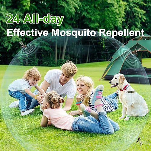 Miniatura 5 de Pulseras de mosquitos, paquete de 18 bandas de mosquitos envueltas individualmente para adultos y niños, sin DEET, pulsera natural e impermeable (18