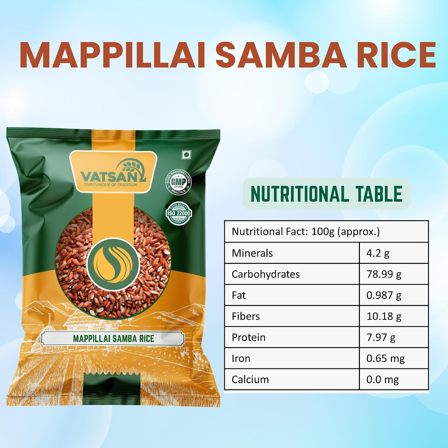 Vatsan Mappillai Samba Red Rice 2 lbs | Traditional South Indian Red Rice | Red Chawal | Bride Groom Rice | Premium Whole Grain | Forbidden Rice | Rich in Antioxidants image 2