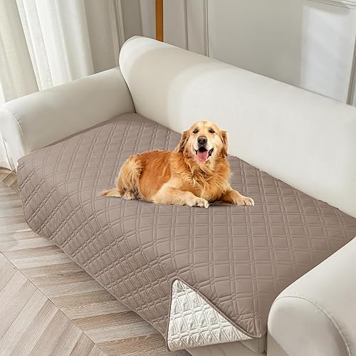 Genina Funda de sofá impermeable, lavable, antideslizante de 67 pulgadas con 3 cojines, funda de sofá modular apta para mascotas, fundas de sofá