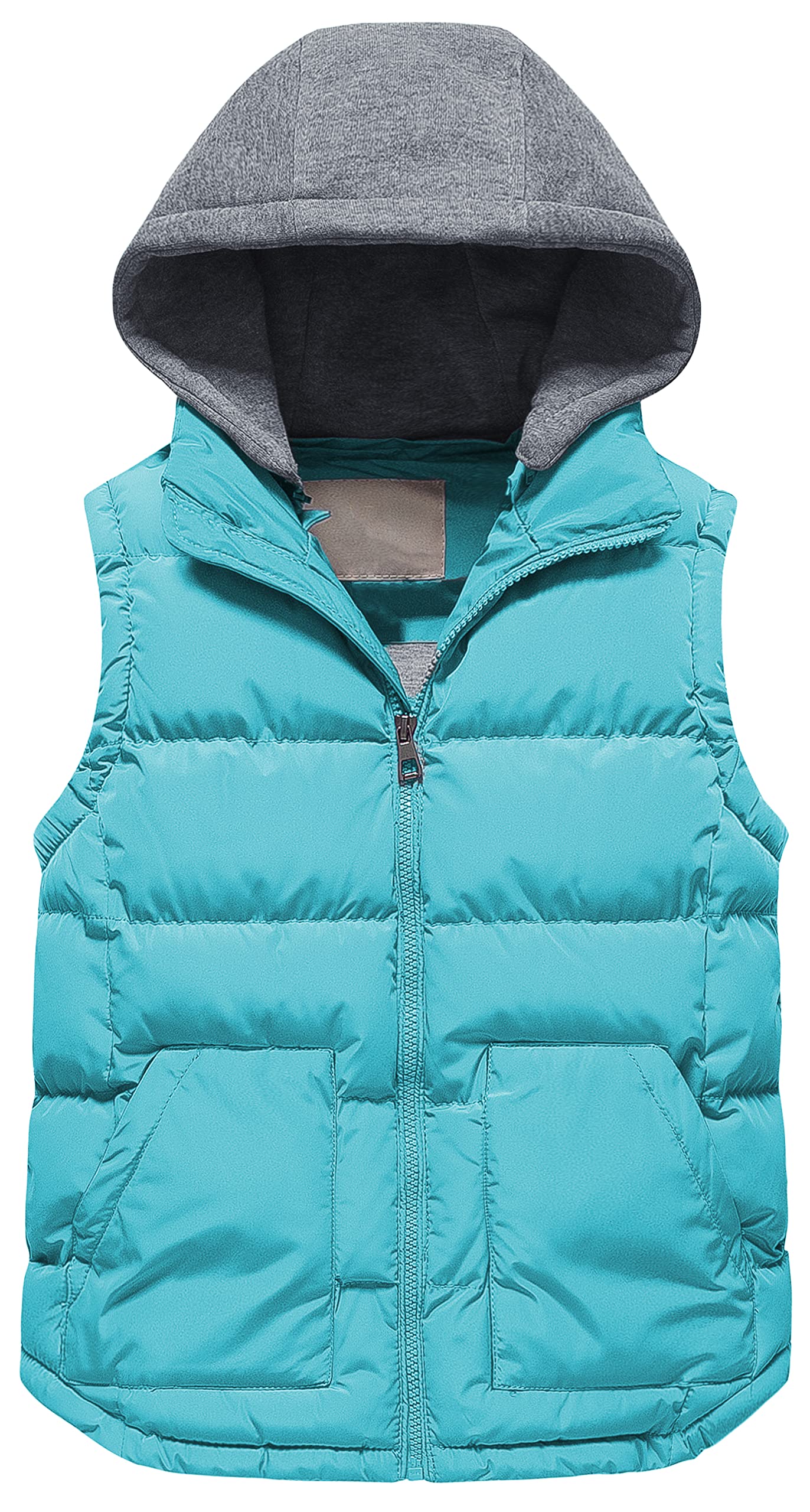 Pursky Girl's and Boy's Warm Puffer Vest Coat Water Resistant Sleeveless Jacket With Detachable Hood for 6-14Y