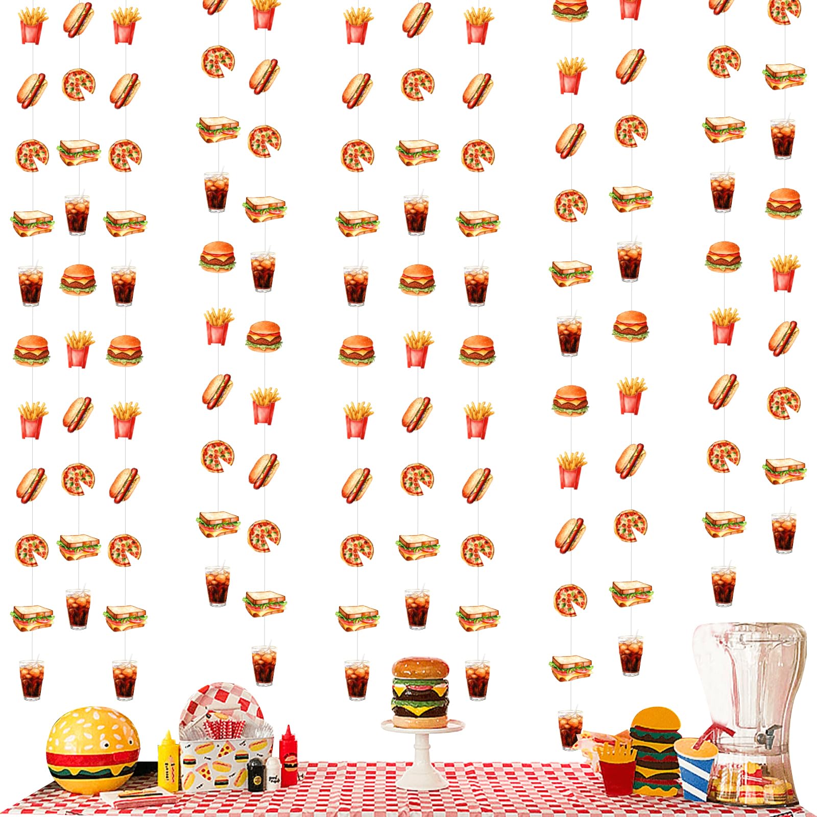 Suspensions fast-food Cheereveal en lot de 8 bannières de fête