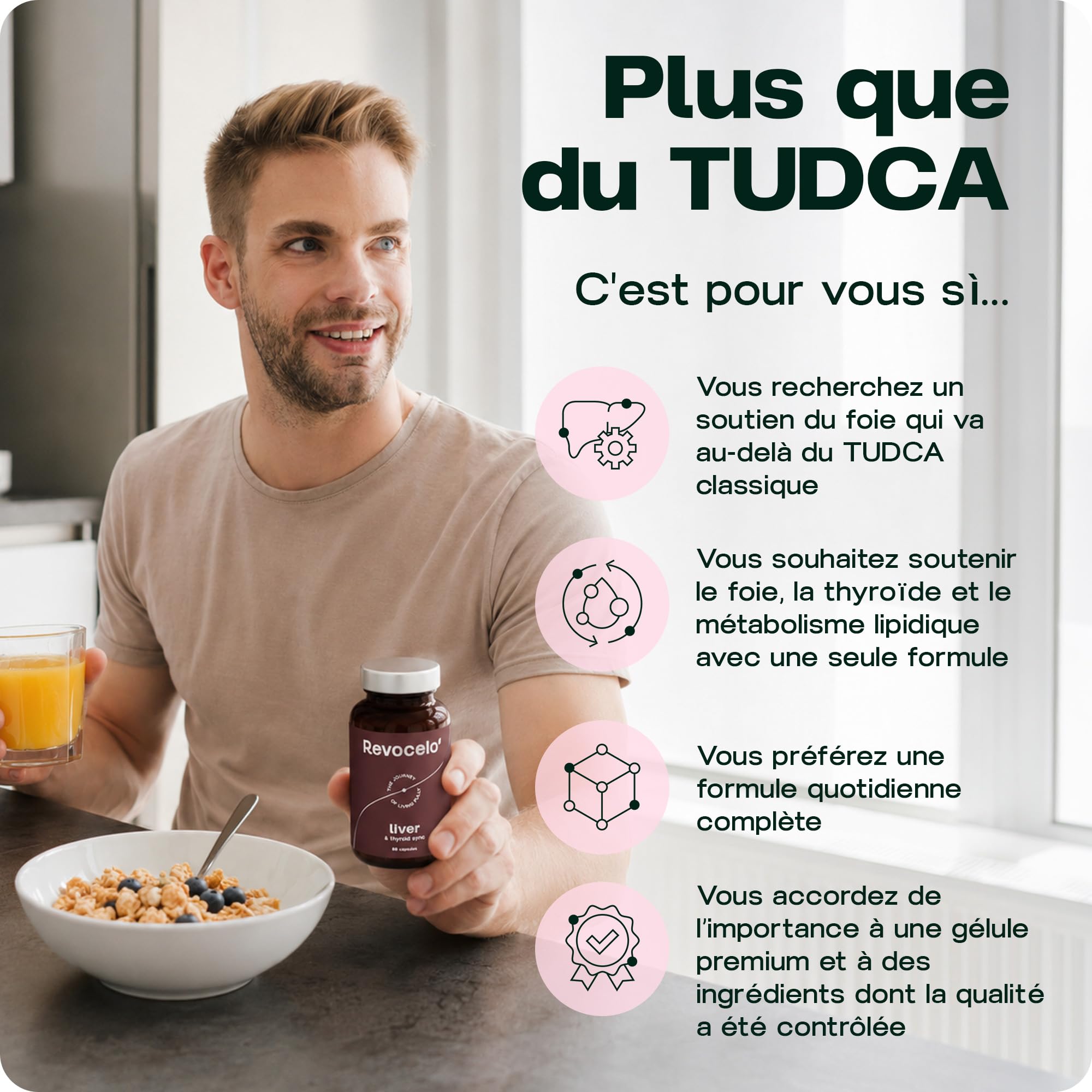 TUDCA 300 mg – Complexe Foie & Thyroïde | Avec Chardon-Marie, Choline, Glutathion Liposomal & Sélénium, 60 Gélules, Fabriqué dans l’UE