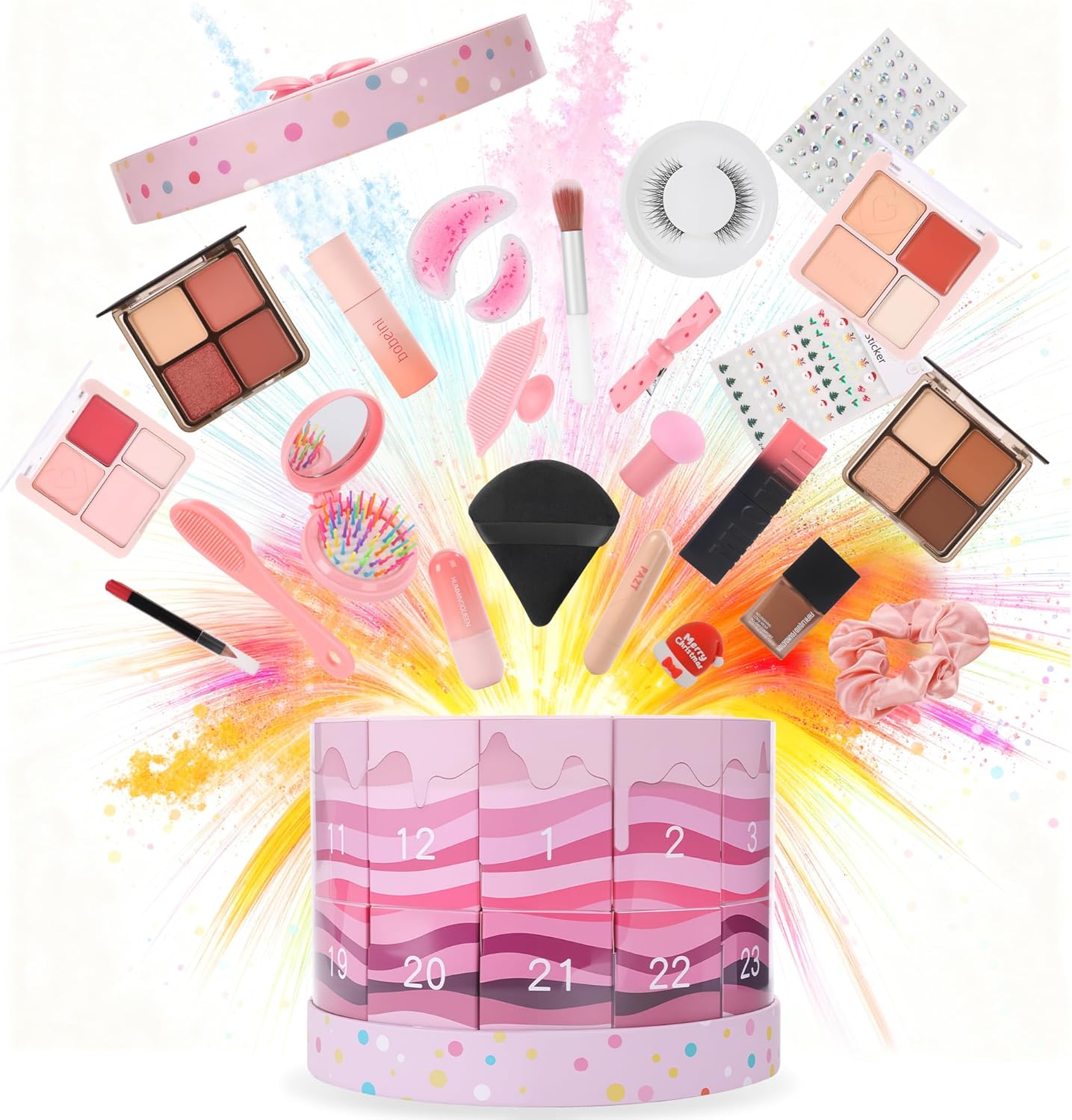 Makeup Christmas Advent Calendar 2025 - Limited Edition Cake-Style 24-Day Holiday Makeup Gift Set (For Women and Teens) - Unique Gift Packaging Makes It the Perfect Present for Counting Down to the Holidays