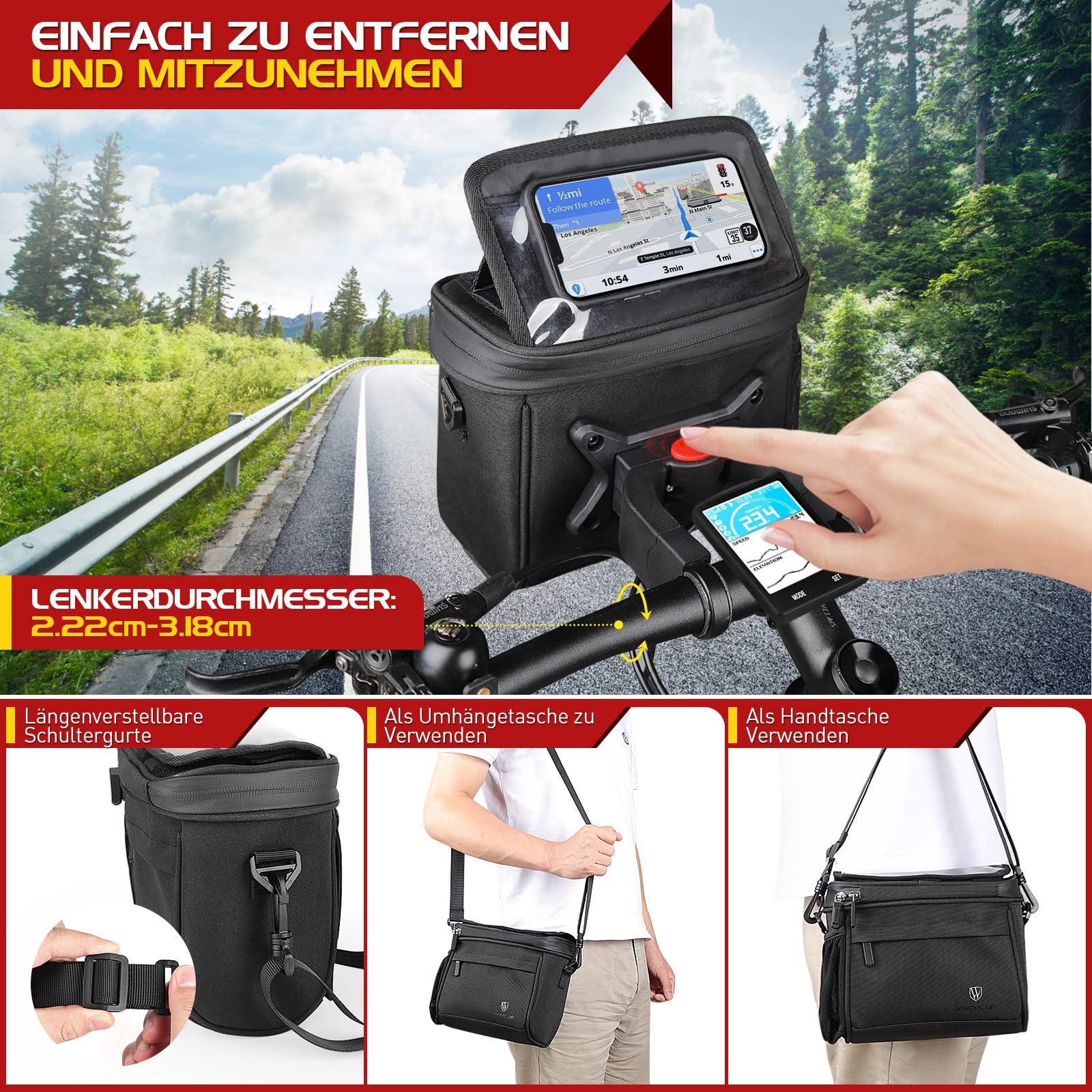 Sacoche De Guidon étanche Pour Vélo - Coque Dure Résistante - Pour Smartphone (écran Tactile Accessible), Téléphone, Outils Sacoche De Guidon étanche Pour Vélo - Coque Dure Résistante - Pour Smartphone (écran Tactile Accessible), Téléphone, Outils