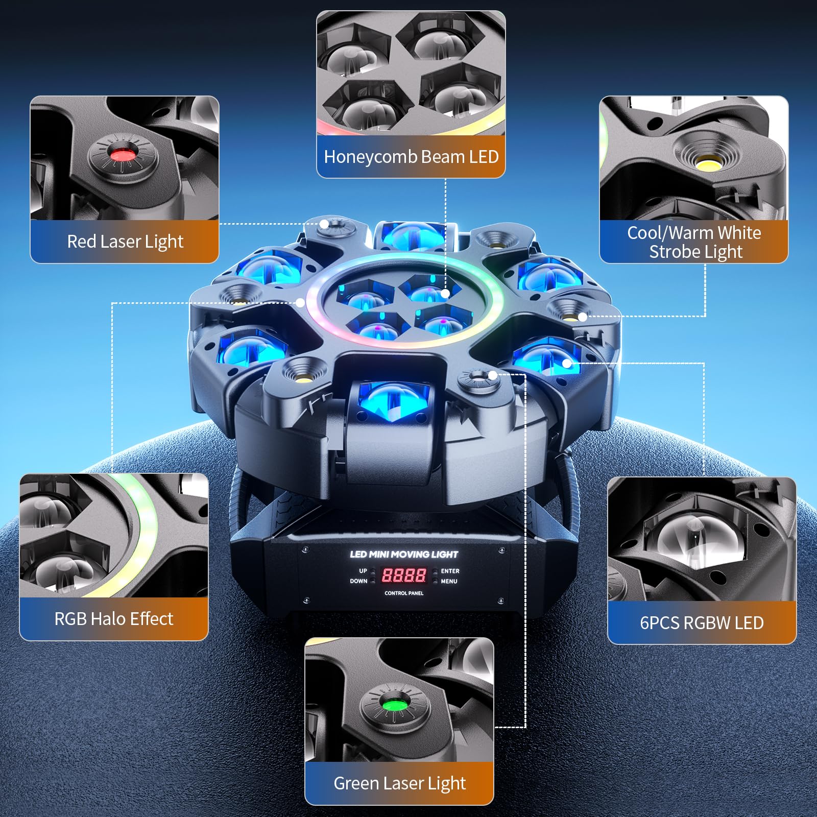 Moving Head LED 180W Beam Disco licht RGBW Partylicht dmx Bühnenlichter DJ lichter für Bar Kneipen Club Hochzeit Weihnachten