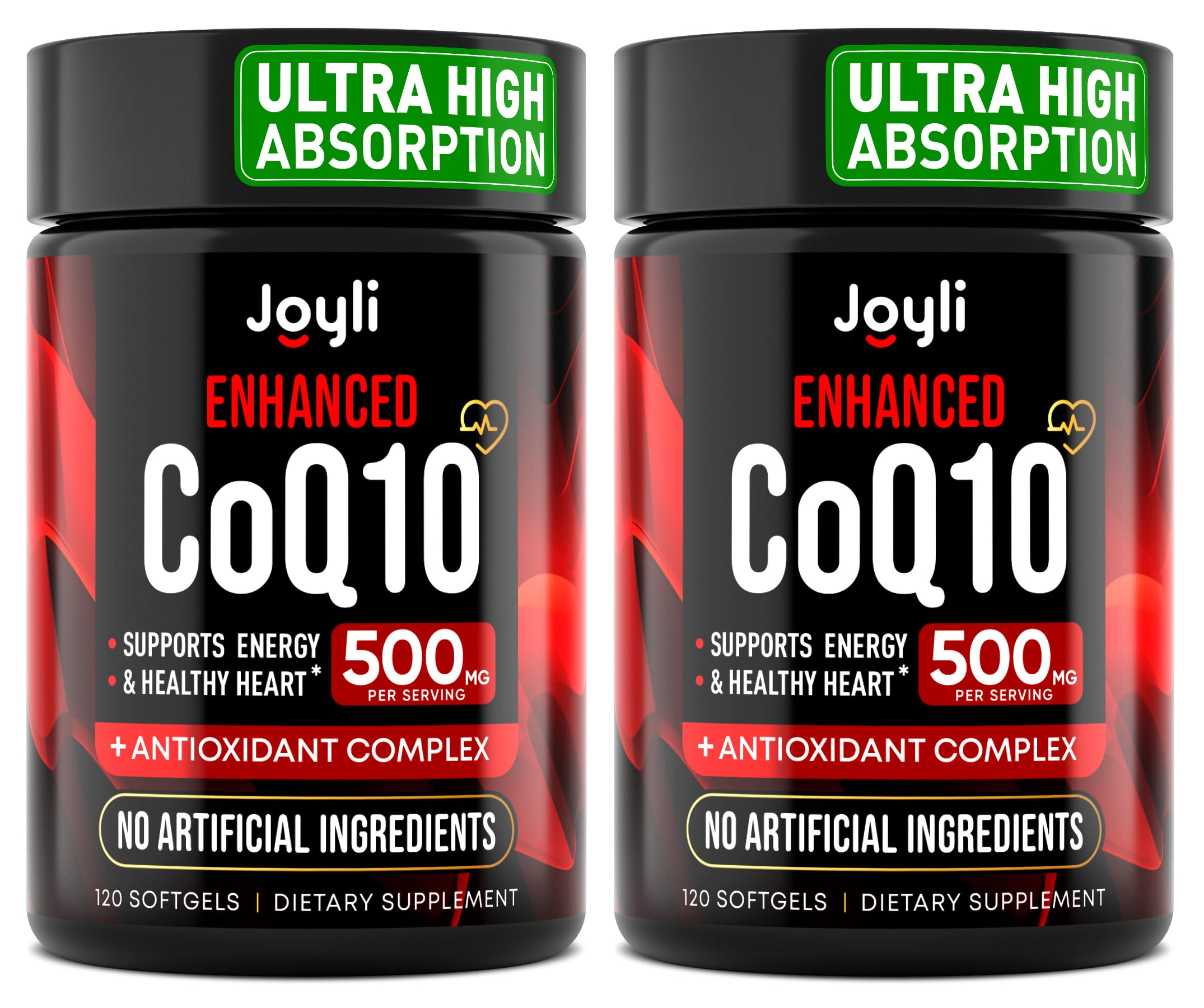 JOYLI Nutrition Suplemento de Coenzima Q10 500 mg, 240 cápsulas gelatinosas