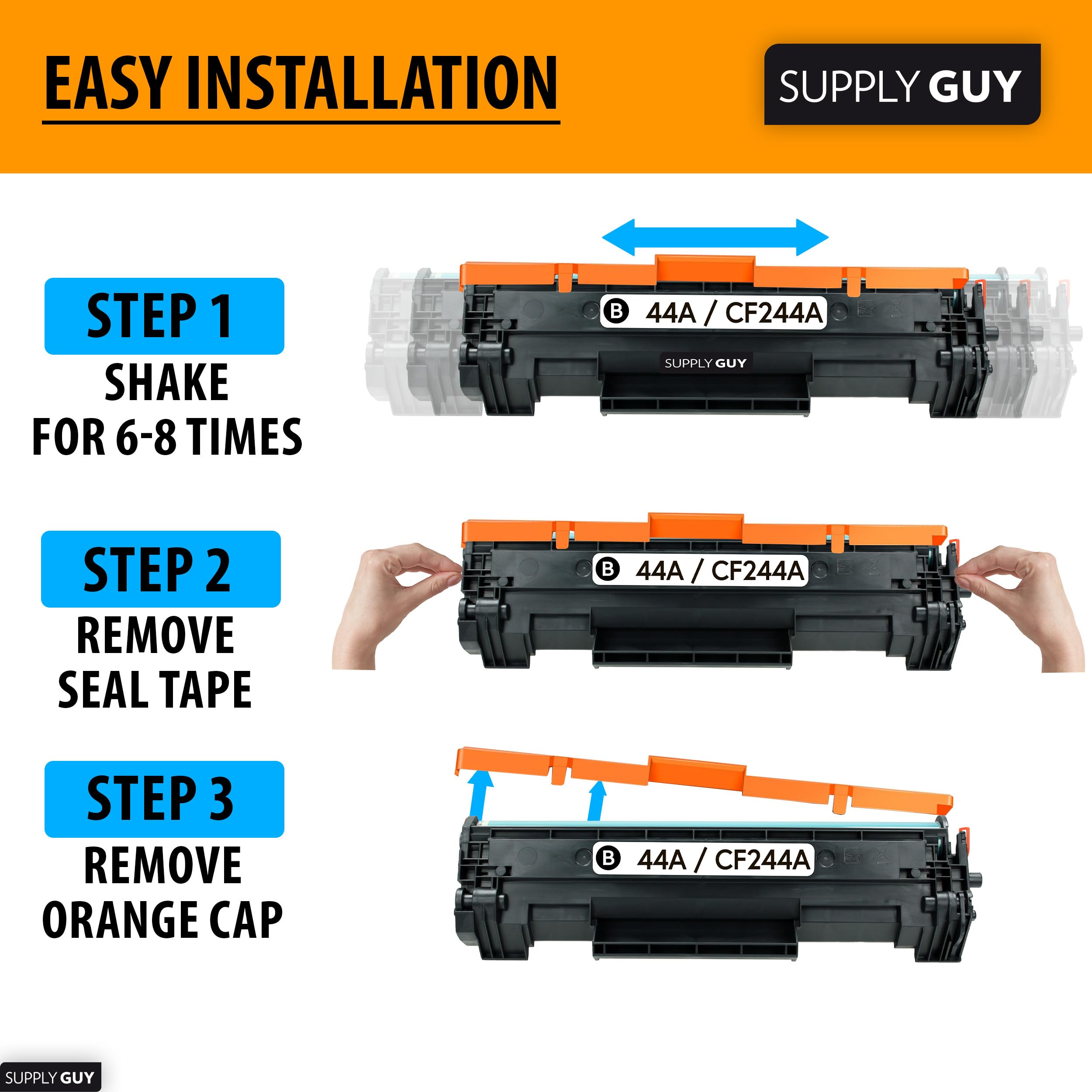 Supply Guy Toner compatibile con CF244A HP 44A per HP Laserjet Pro M15a M15w MFP M28a MFP M28w Nero Multipack (2x cartucce toner con chip)