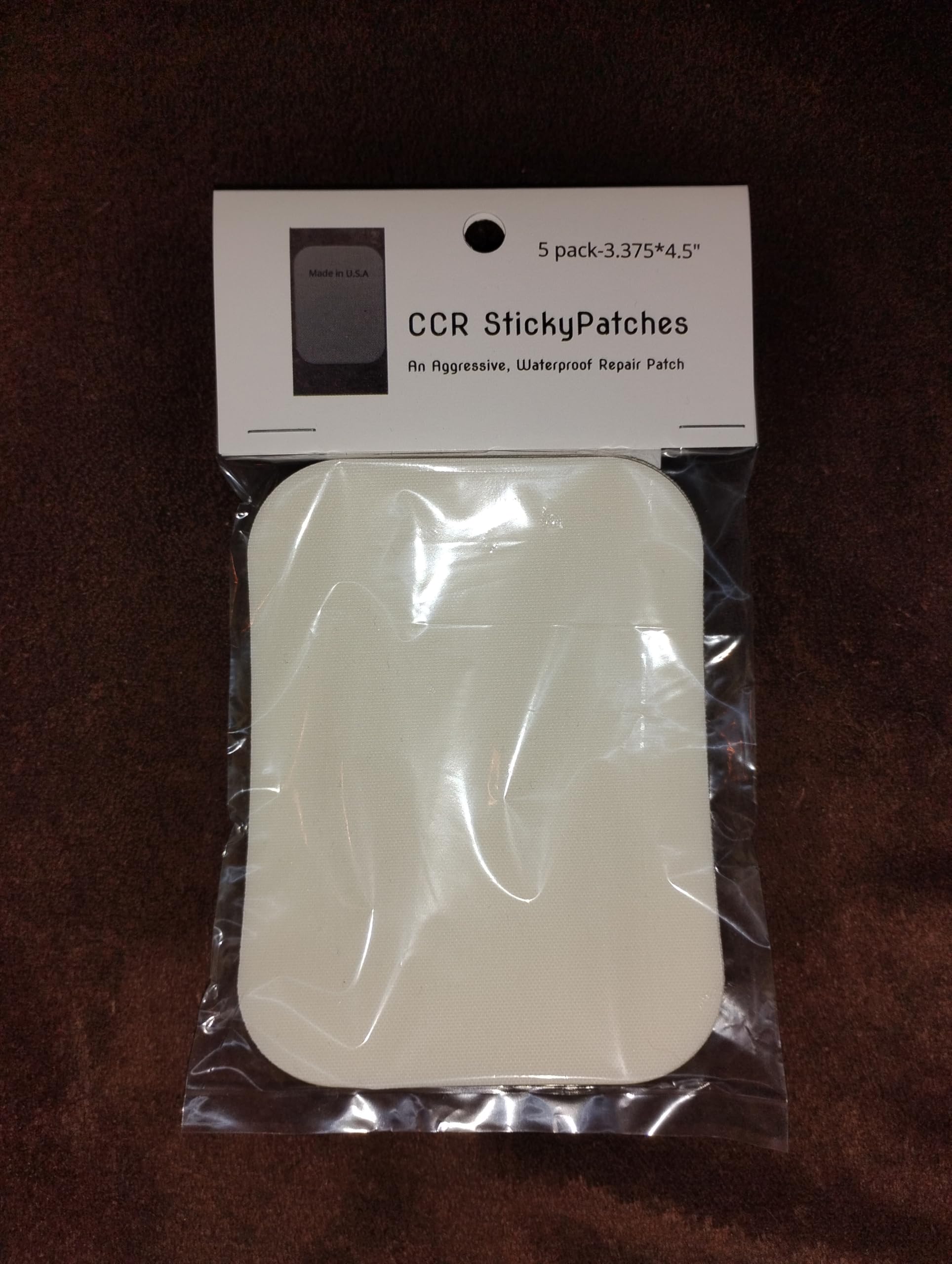 CCR StickyPatches-an Affordable Aggressive Repair Butyl Adhesive Patch-White, for Fabric, Fiberglass, Plastic, Wood, Drywall, Metal (Aluminum, Brass,