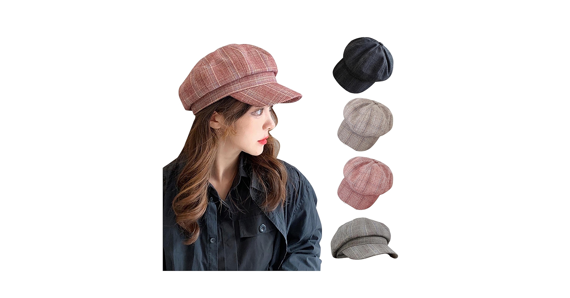 YOLAI Women's Octagona𝐥 Newsboy Cap Vintage 8 Panels Paper