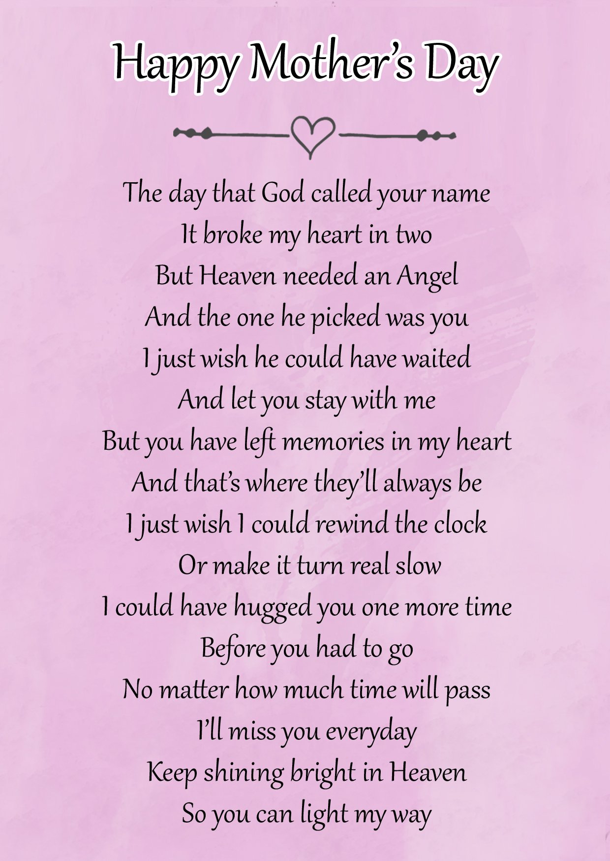 Happy Birthday Mum Graveside Poem Memorial Card & Ground Stake F66 - View #12