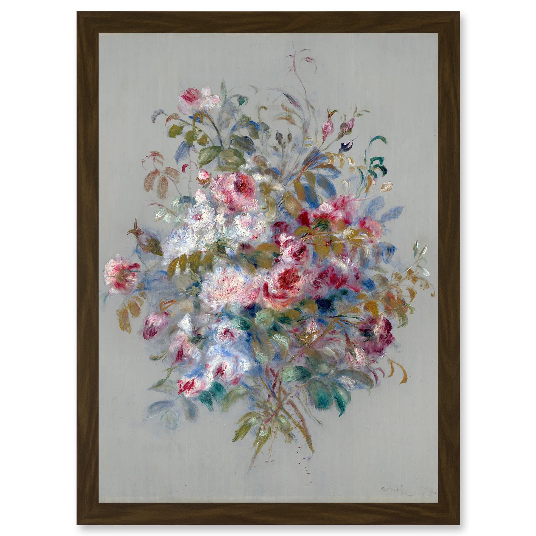 Artery8 Renoir Bouquet Of Roses 1879 Painting Artwork Framed Wall Art Print A4