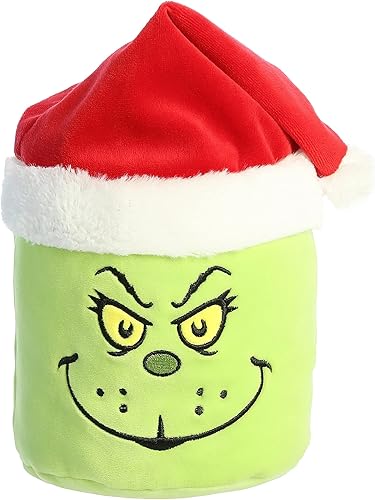 Aurora® Whimsical Dr. Seuss™ Santa Grinch Mallows™ - Animal de peluche - Narración mágica - Con licencia oficial - Verde 6 pulgadas