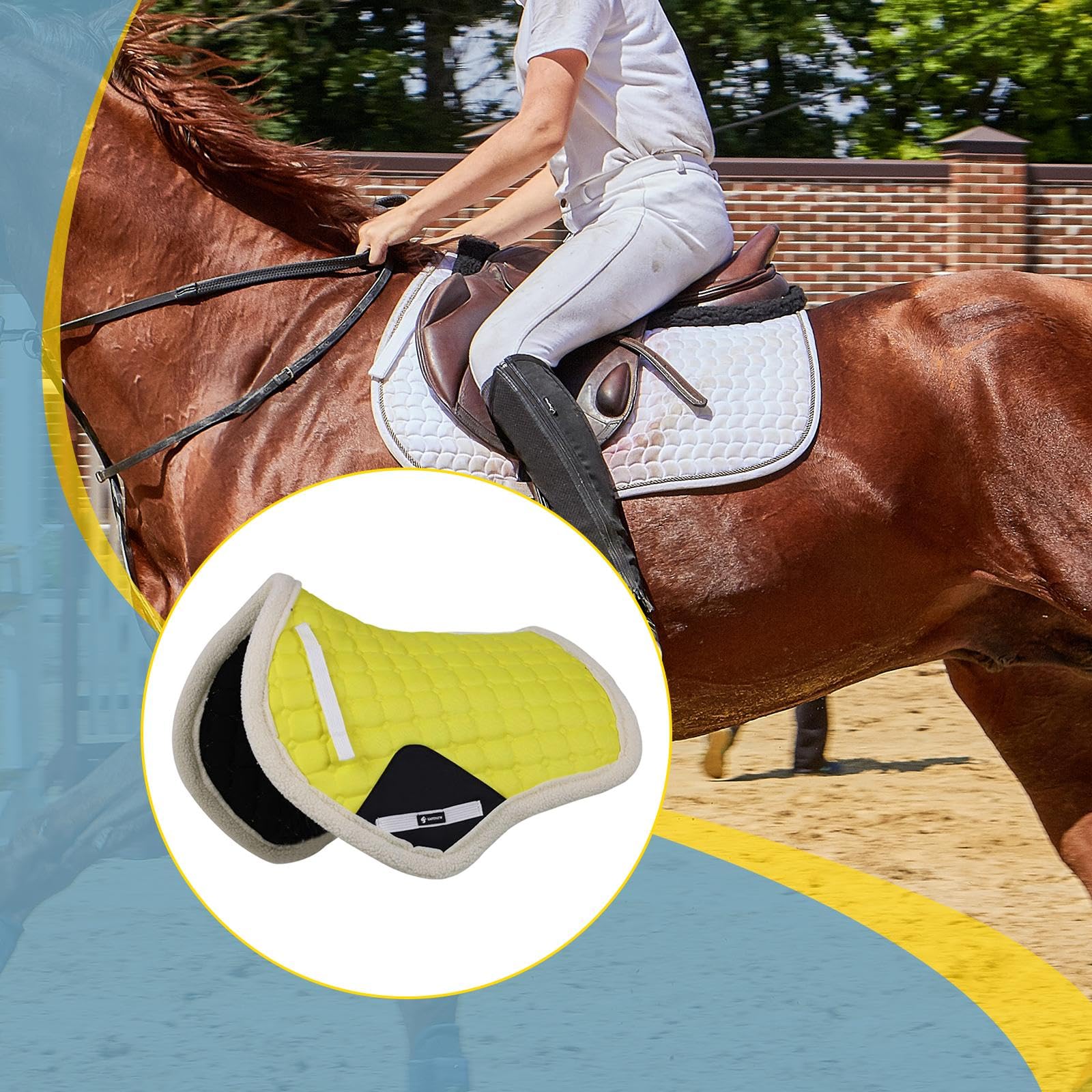 Manta para Silla de Montar de Caballo, Accesorio Deportivo Que Absorbe El Sudor, Ligera Y Acolchada.