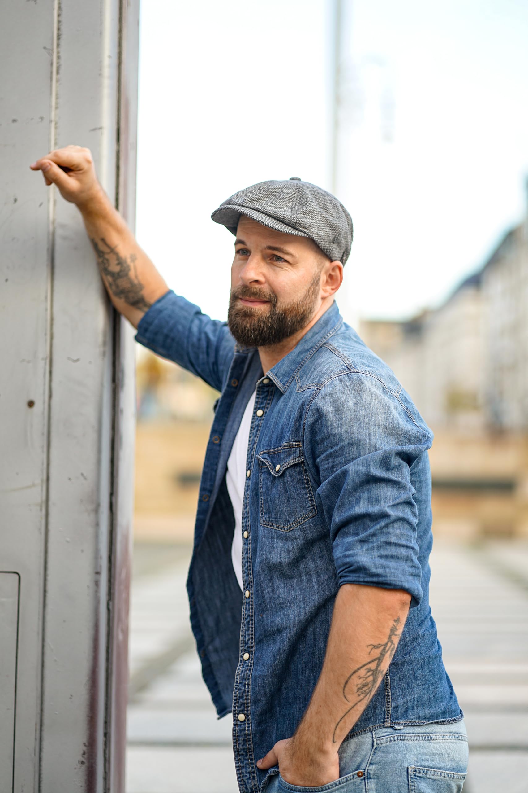Schiebermütze Herren Schirmmütze Herrenmütze Newsboy Flat Cap Mütze