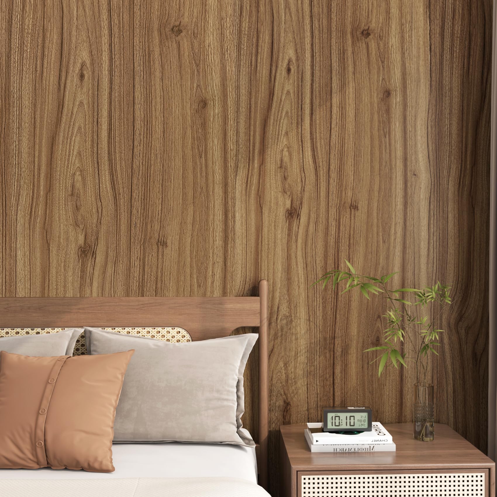 Abyssaly Vinyl Wrap Wood Effect Sticky Back Plastic Roll, Oak Brown Self Adhesive Wallpaper, Vintage Removable Wallpaper For Furniture, Wall 30cm X 200cm - View #9