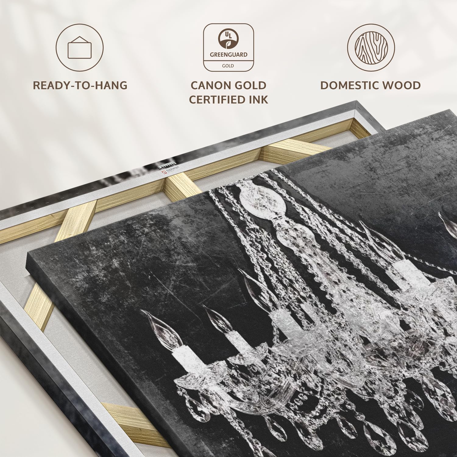 Amazon.com: ElephantStock Grunge Crystal Chandelier Wall Art