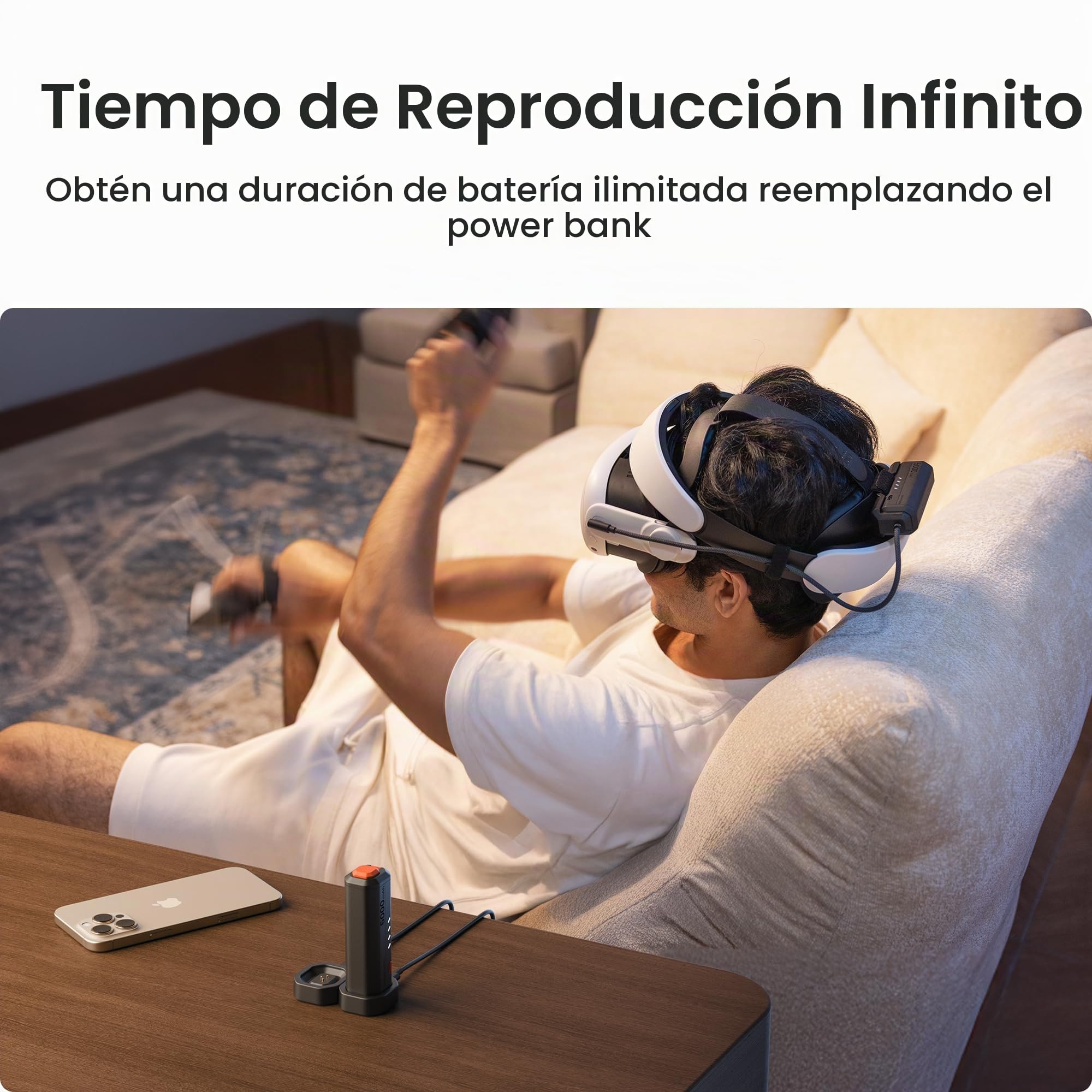 KIWI design P5000 Power Bank Compacto, 2 Paquetes 5000mAh Batería Compatible con Meta Quest 3/3S/2/Pro, Carga Rápida 20W, Intercambio para Energía Ilimitada,Adecuado para todos los Dispositivos Type-C
