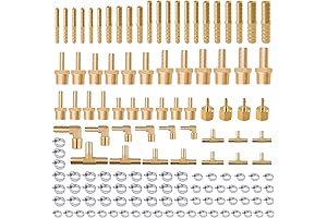 136Pcs Brass Hose Barb Fittings Assortment Kit Fuel Line Adapter Fittings for Water/Air/Fuel