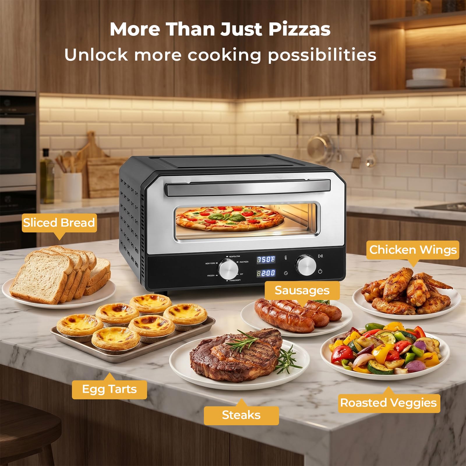 GIANTEX Forno Elettrico per Pizza da Interno 1700W Multi-Cuoci