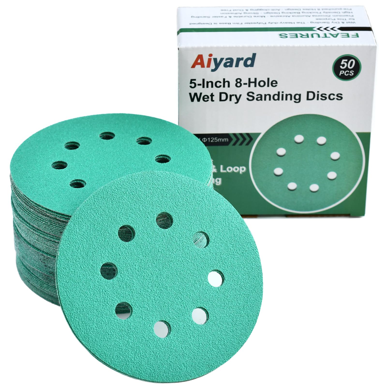 5-Inch Sanding Discs - 50 Pack (220 Grit) -16