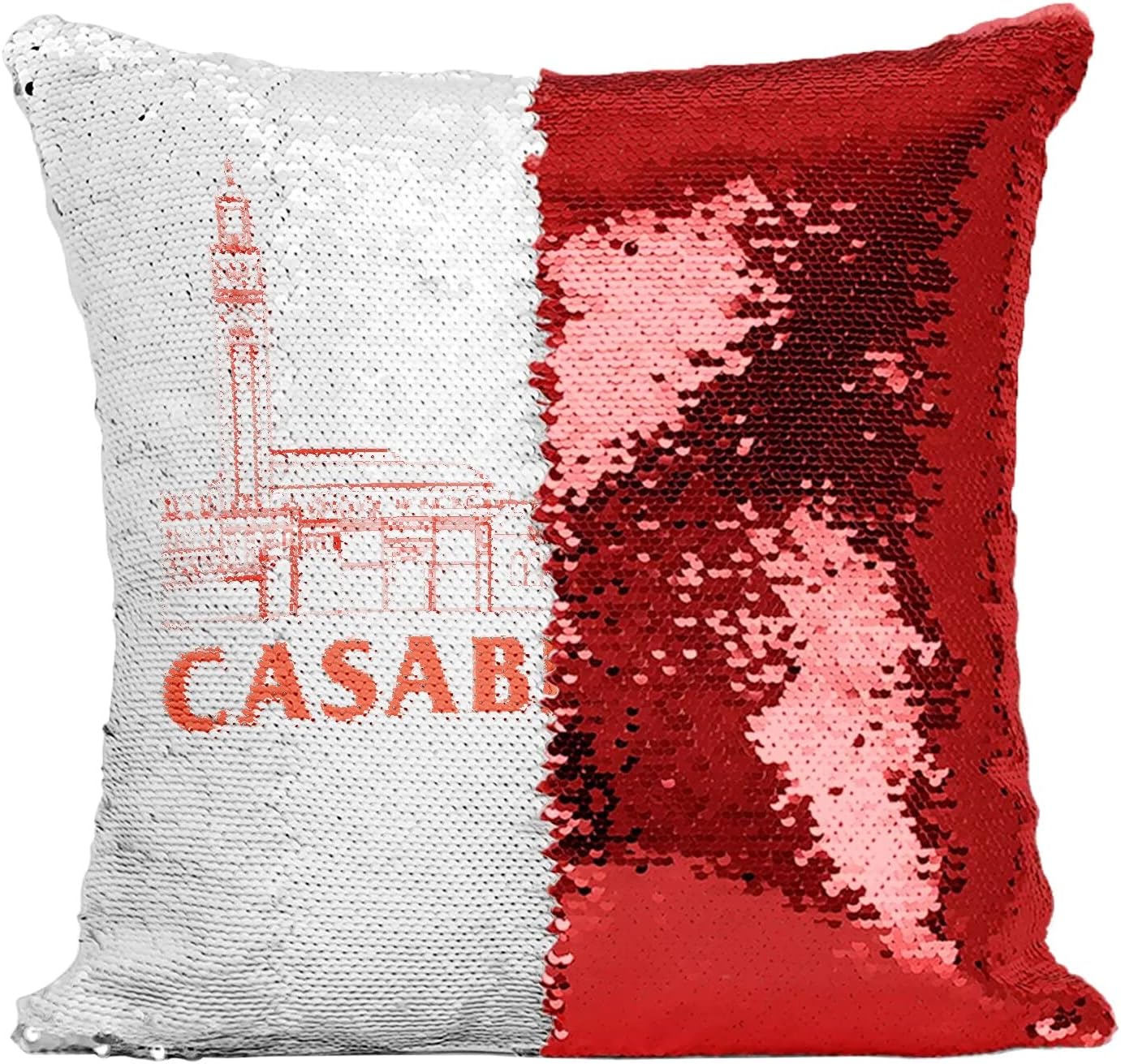 Sequin Cushion Cover Red Casablanca Minimalist Travel Morocco Orient
