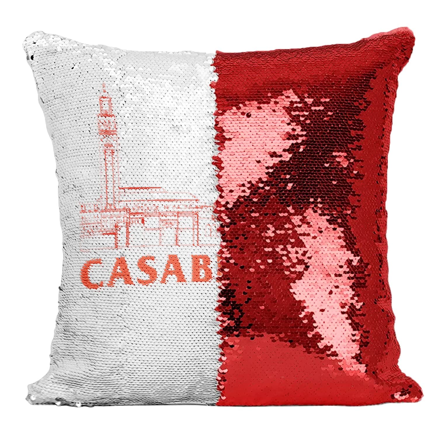 Sequin Cushion Cover Red Casablanca Minimalist Travel Morocco Orient