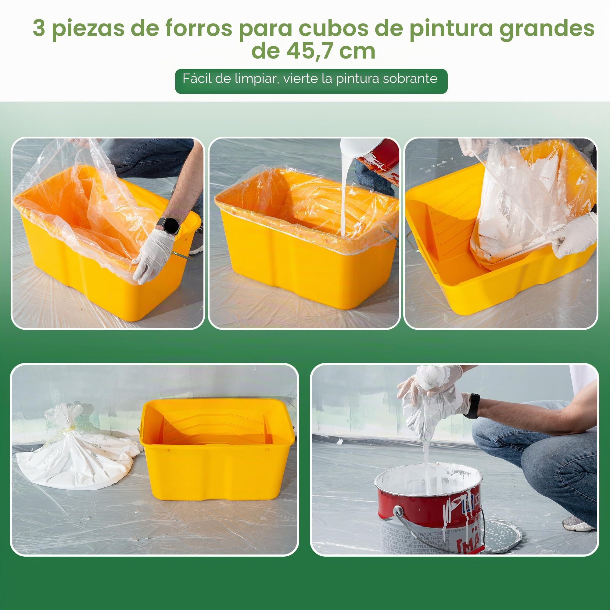 VOOMEY Kit de Rodillo de Pintura de 23 Piezas de 18 Pulgadas, Balde de Pintura de 18", Juego de Rodillos de Pintura Pequeños, Cubiertas de Rodillo de Pintura de Microfibra, Pértiga de Extensión para