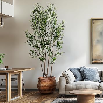Amazon.com: Erimda 7FT Artificial Olive Tree Tall Faux Silk Plant Tall ...