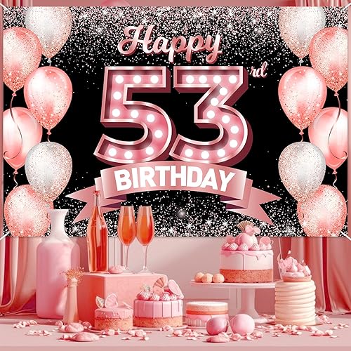 Vista 106 de Happy 21st Birthday Rose Gold Banner Backdrop Cheers to 21 Years Old Confetti Balloons Theme Decor Decorations for Women 21 Years Old Pink Birthday